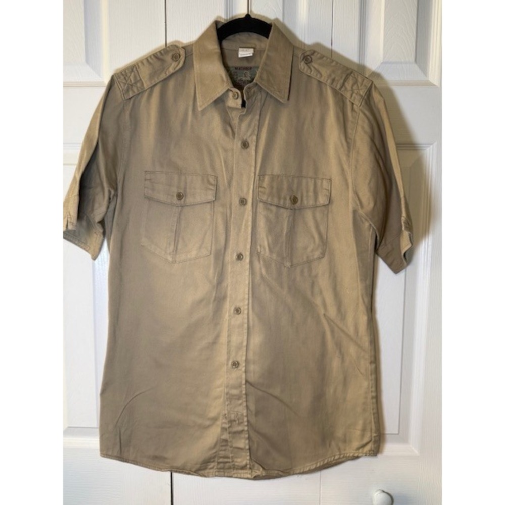 Vtg Winthrop McCall Expedition Safari Shirt Sz S‎ Men Made in USA Khaki Cotton